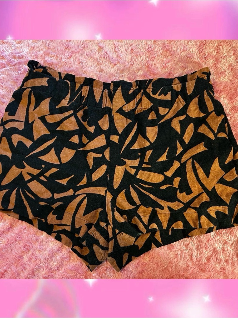 a new day Black and Brown Abstract Pattern High-Waist Shorts